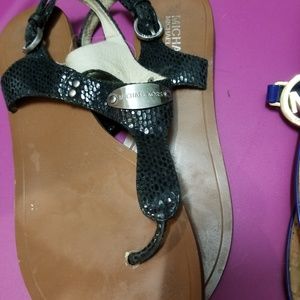 Michael Kors black leather sandal